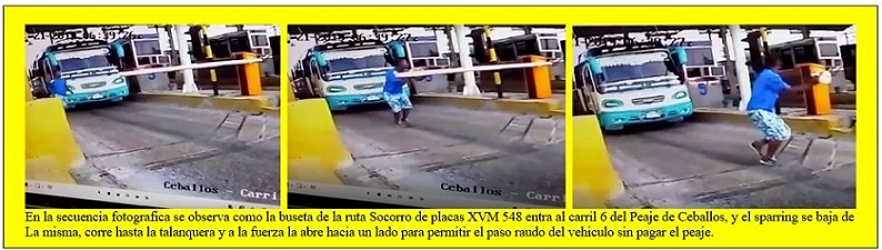 BUSETA DE SOCORRO SE VUELA PEAJE POR ACCIÓN DEL SPARRING 