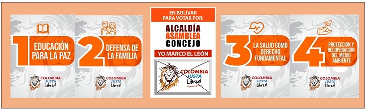 COLOMBIA JUSTA LIBRES ELEGIRÍA 12 ALCALDÍAS, 2 DIPUTADOS Y 42 CONCEJALES 