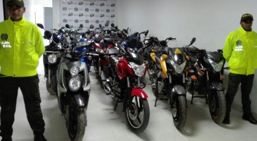  RECUPERADAS 17 MOTOCICLETAS ROBADAS EN MUNICIPIOS DE BOLIVAR 